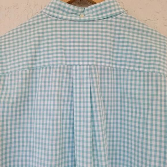 Tommy Hilfiger Long Sleeve Check Button Down Shirt Mens XL Teal Blue Classic Fit - Picture 6 of 9